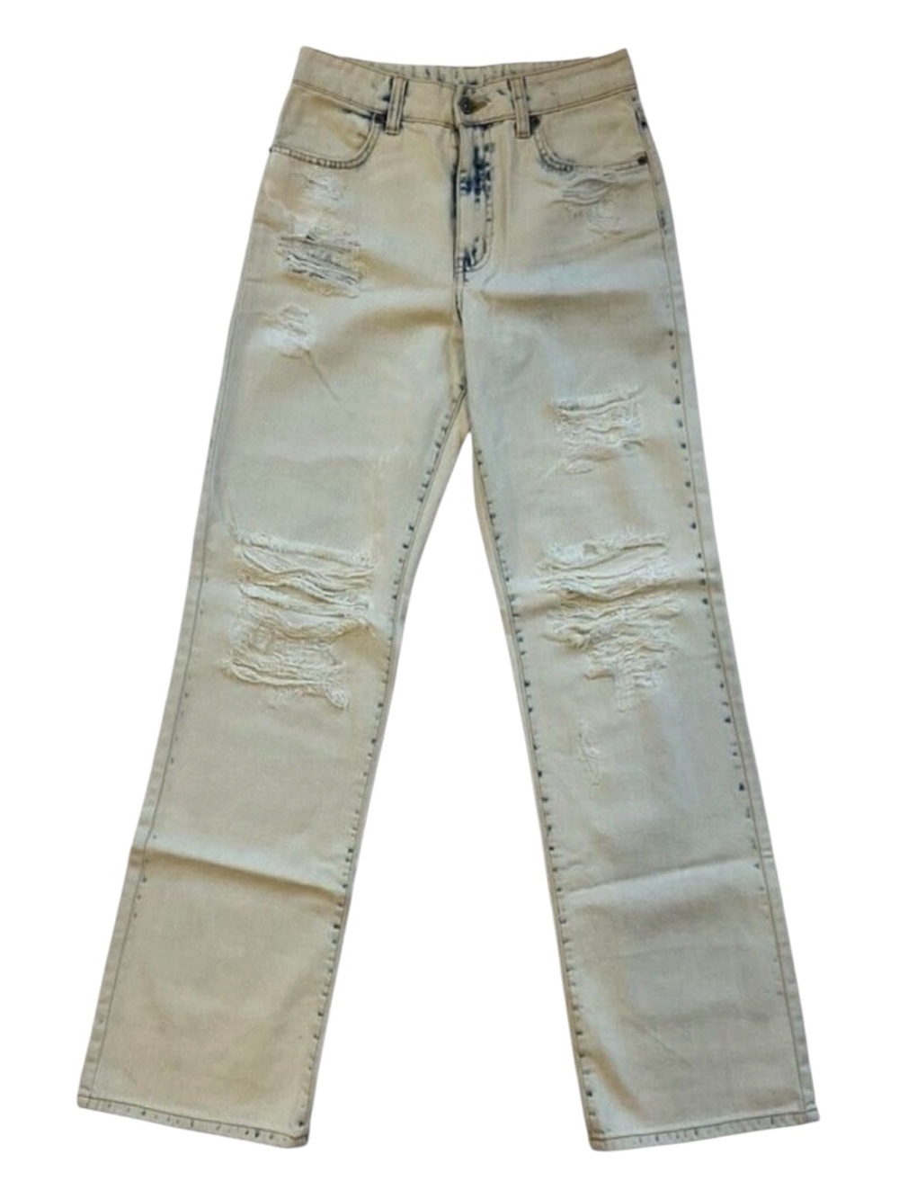 Carmar jeans Lindsay Baggy straight destroyed Ripped High Rise tie dye white 26